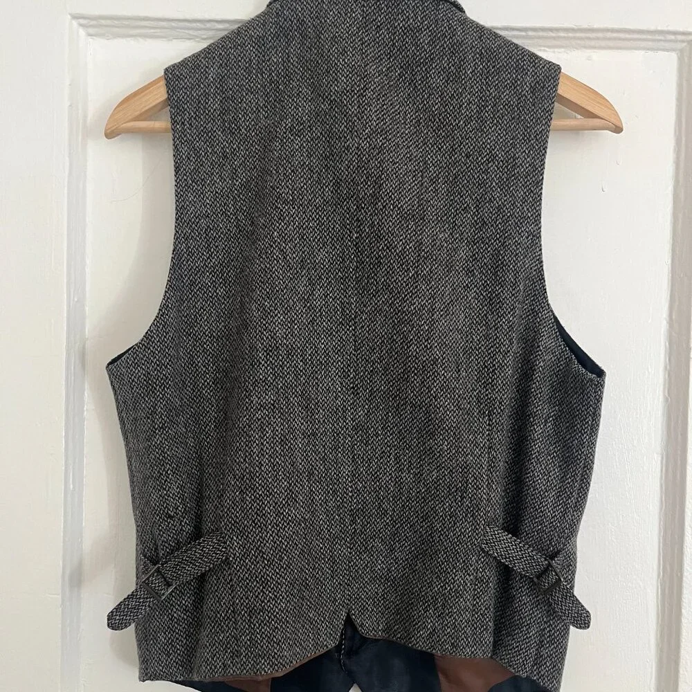 Scotch & Soda Gray Herringbone Wool Vest - Picture 2 of 7